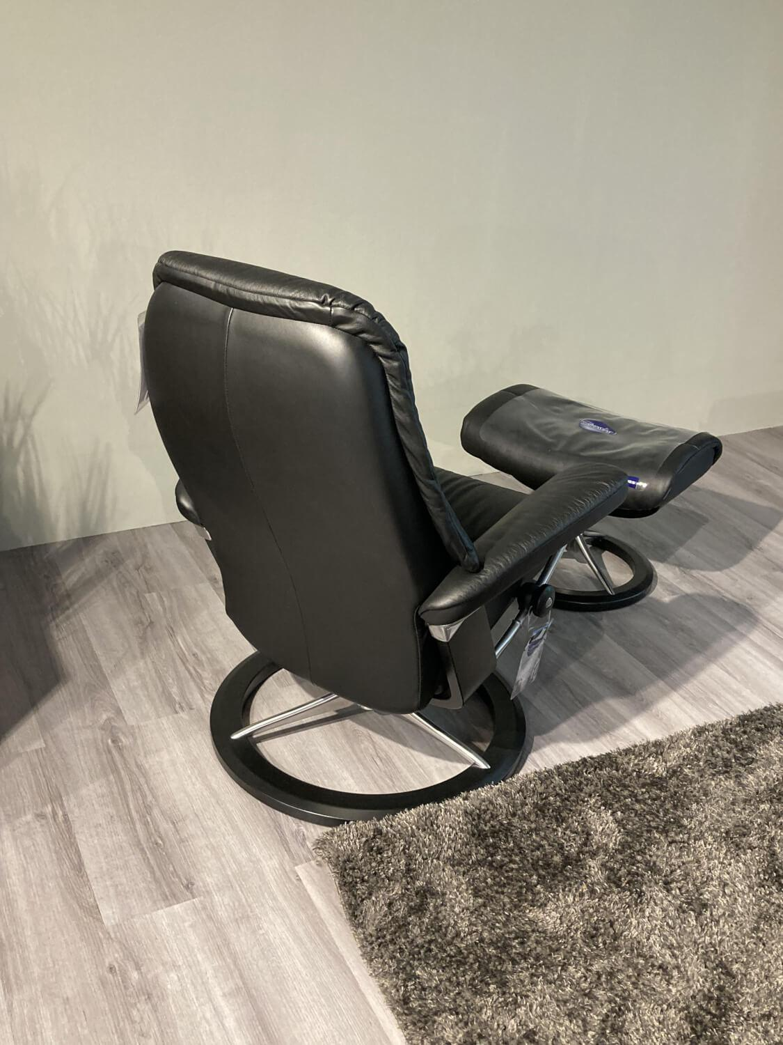 Stressless - Sessel Sunrise S Leder Paloma Black Schwarz Gestell Signature 40 Alu Poliert Holzfarbe 05 Schwarz - 3