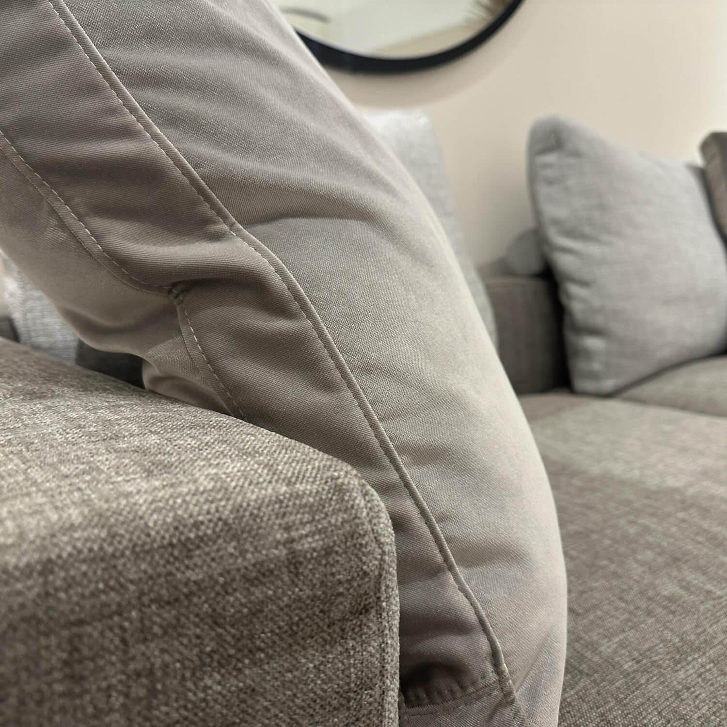Flexform - Sofa Campiello Stoff Extra Ellisse 1171 Grau Füße Metall Satiniert Inklusive Kissen - 3