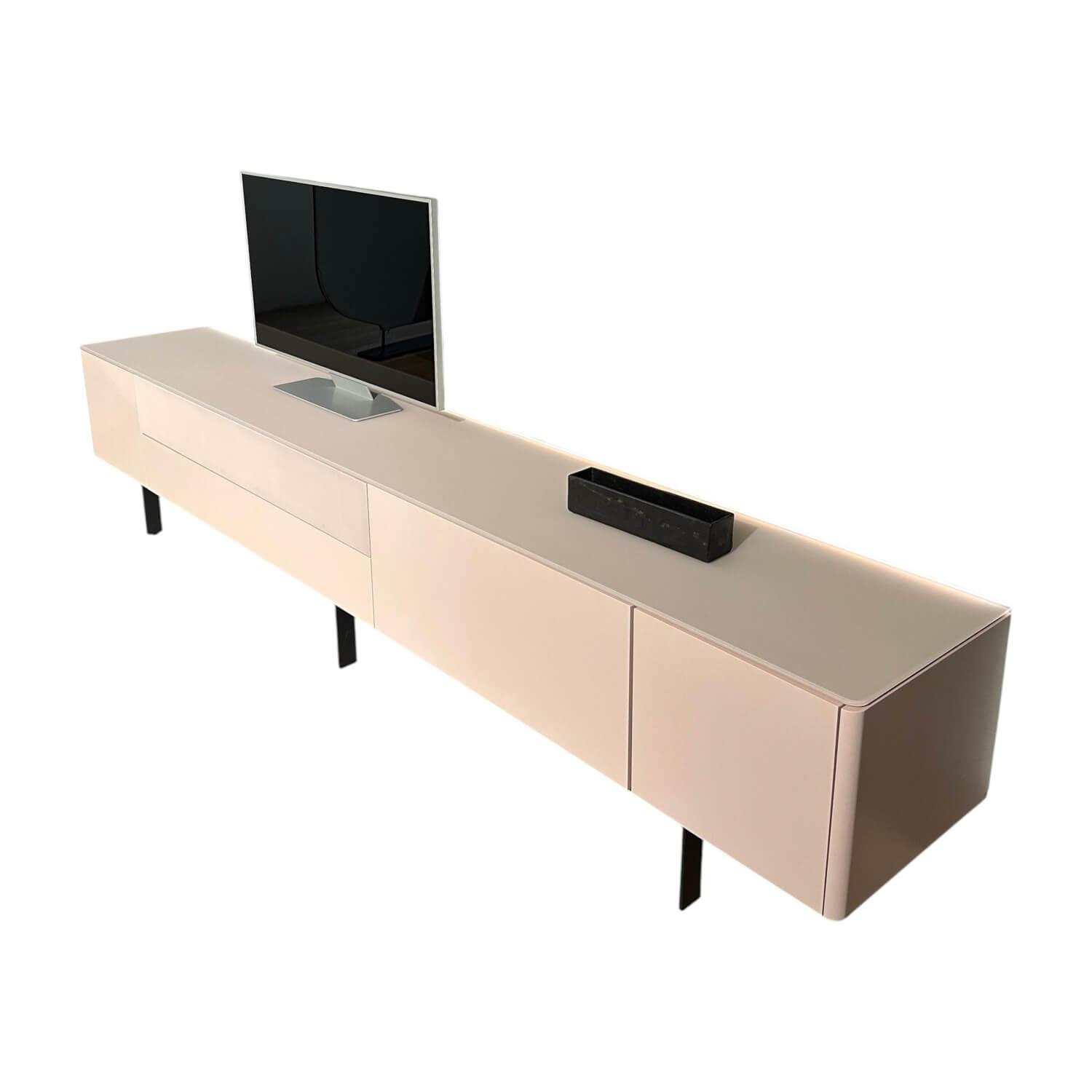 Sudbrock - Sideboard Goya Lack 481 Antik Rosa Abdeckplatte Glas Gefrostet Lackiert Mit Indirekter Beleuchtung - 1