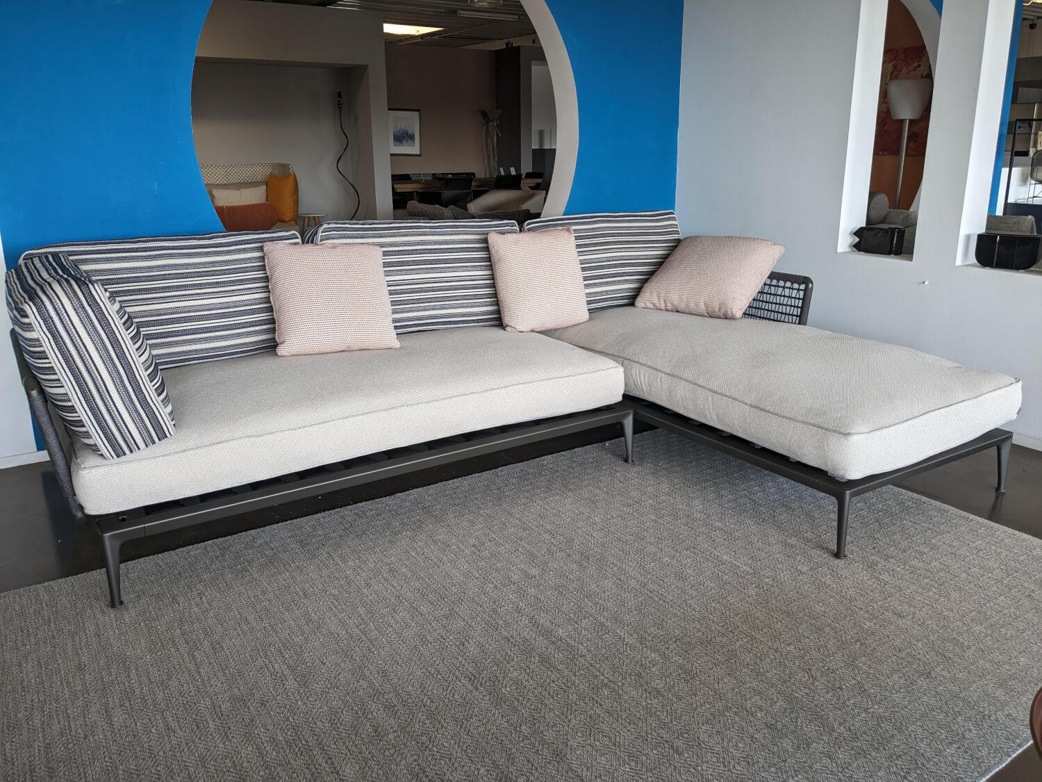 B&B Italia - Ecksofa Ribes Outdoor Stoff Elisir Nature mit 7 Kissen - 3