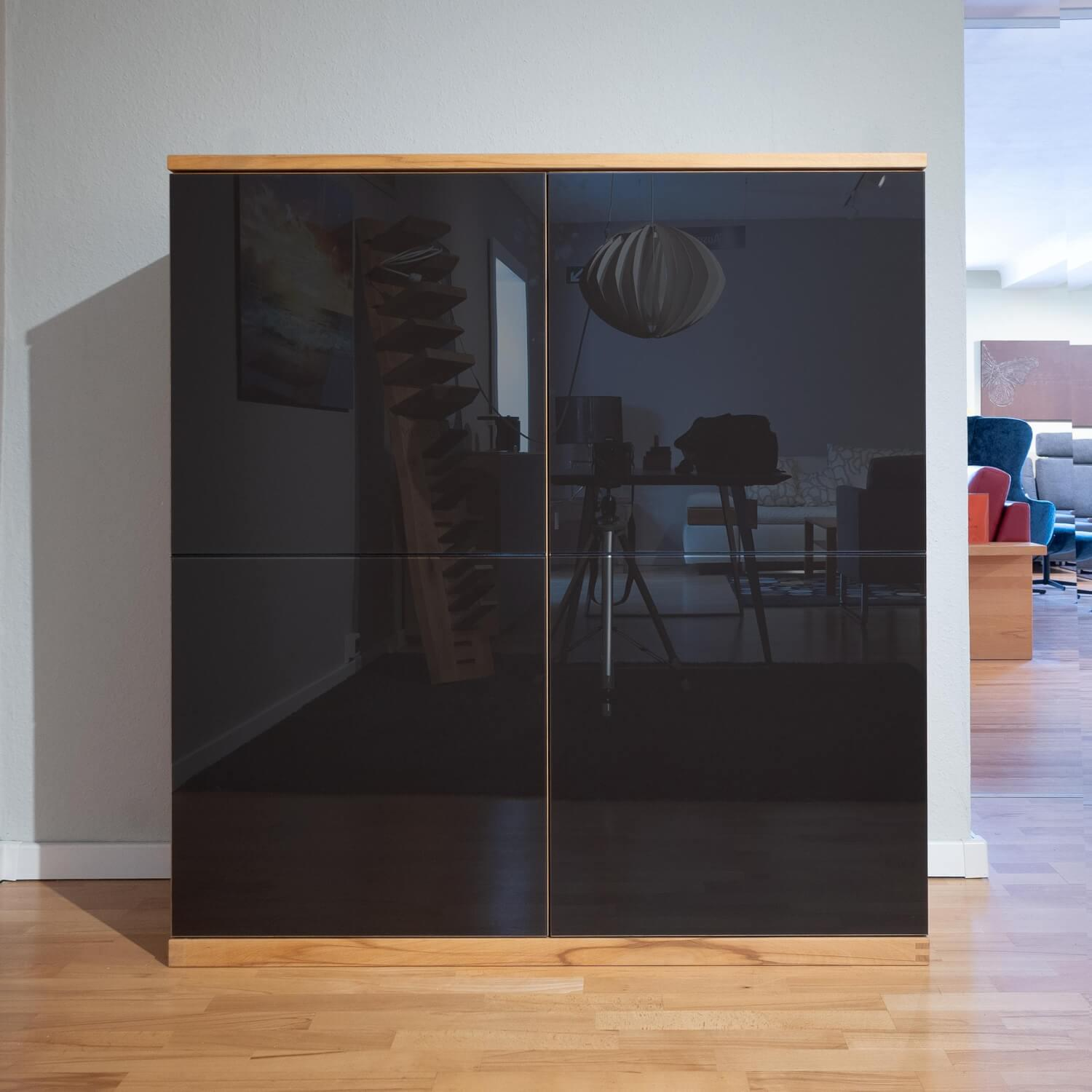 Team 7 - Schrank Cubus Quadrat Kernbuche Geölt Front Glas Dunkelbraun Glänzend - 11