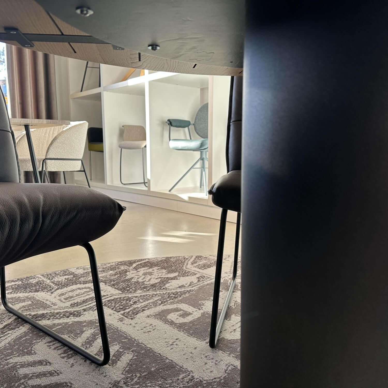 Koinor - Essgruppe Essay Platte Eiche Astig Natur Lack Bezug Innen Leder B Bull Moretto Braun Außen Stoff Loden 29 Braun - 9