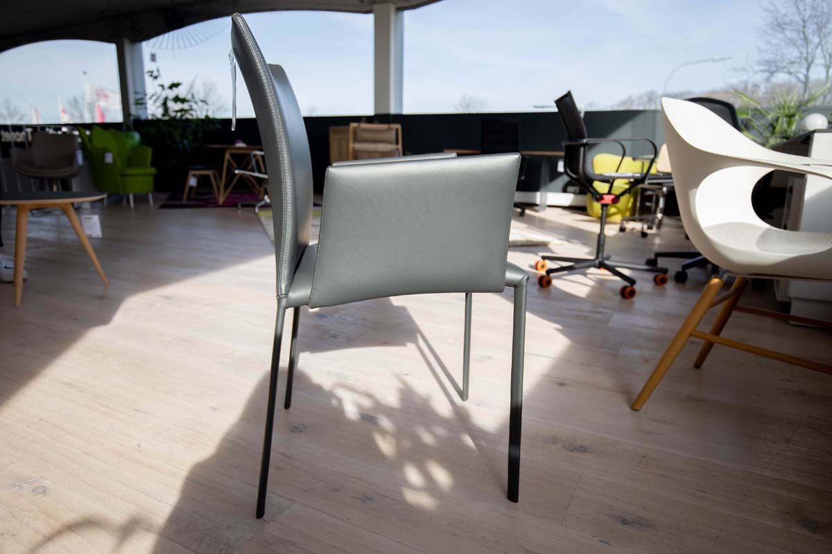 Draenert - Stuhl Nobile Soft Bezug Leder I R 919 Dunkelgrau  - 3