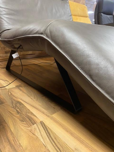Nolte - Relaxliege Prato Bezug Leder 90 23 26 Rancho Grau Braun Gestell 23 Stahl Inklusive Akku - 8