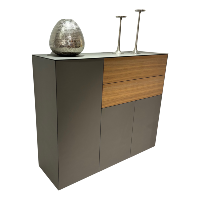 Spectral Smart Furniture - Sideboard Side Smart Lack GN Granite Grau Und Smart Lack Fenix FE GRL Grigio Londra Grau Akzente Raw American Walnut - 1