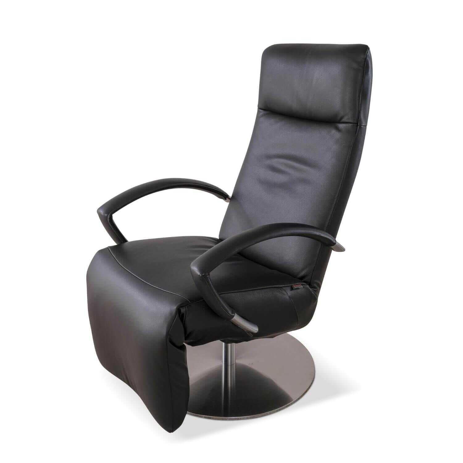 Strässle - Sessel David Leder Schwarz motorische Relaxfunktion - 1