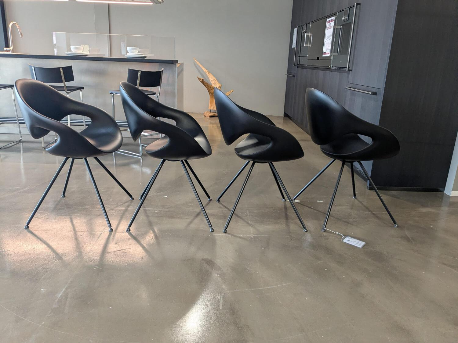 Tonon - 4er-Set Stuhl Moon Integralschaum Schwarz Füße Schwarz - 7