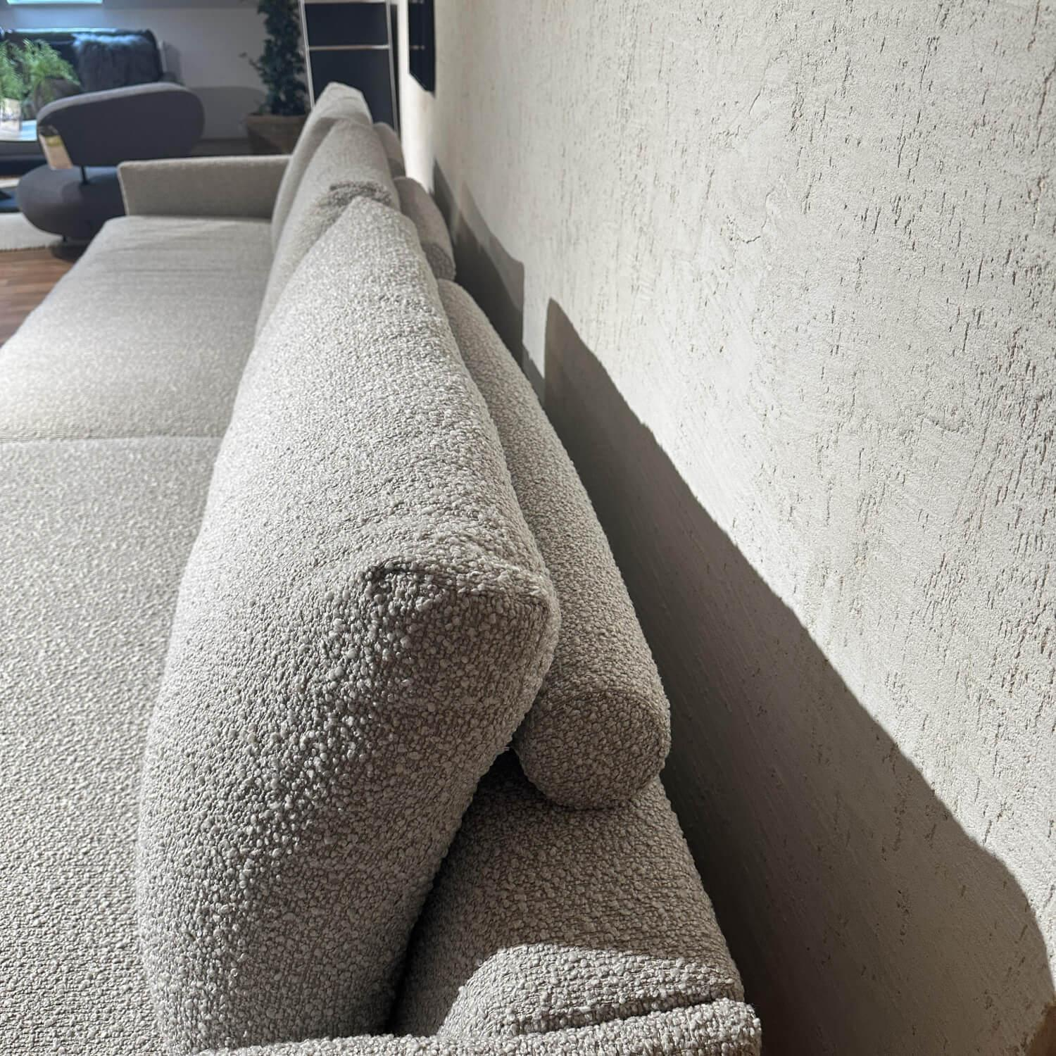 Contur - Ecksofa Cuneo 60 Bezug Stoff Verati Silvera 19 Greige Grau Metallfüße Schwarz Lackiert - 3