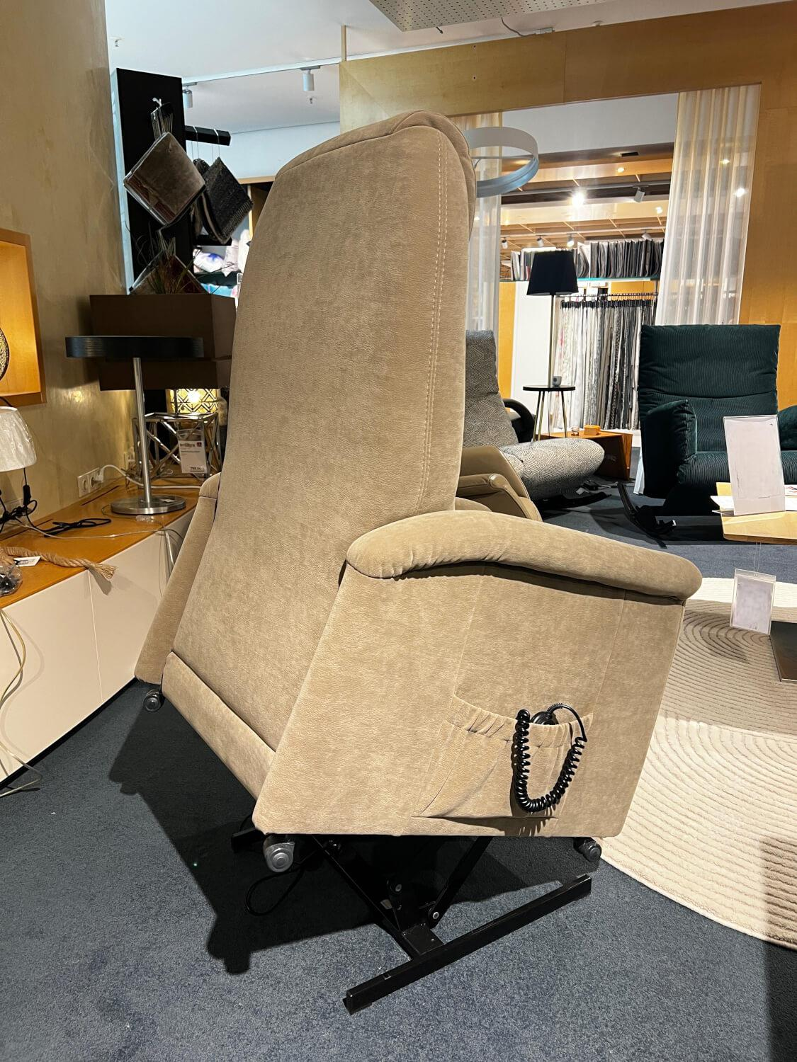 himolla - Sessel Mainz Stoff Nuvano Schlamm Beige Grau Gestell Motorisch Mit Aufstehhilfe - 5