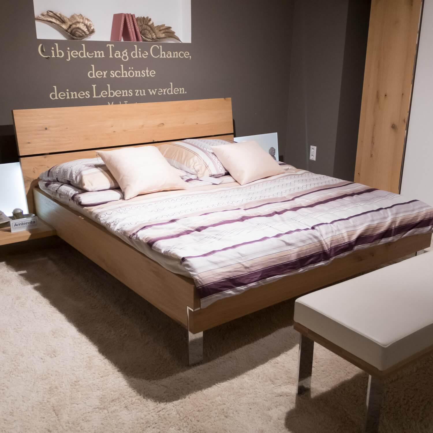 Schlafzimmer Loft Eiche Massiv Griffe Zierleisten Und Bettfüße Chrom