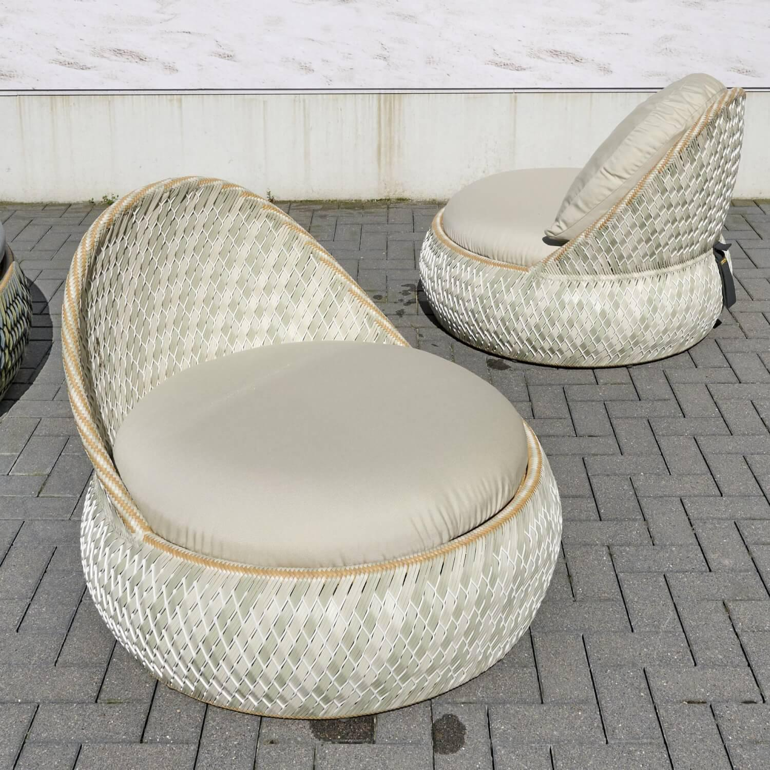 DEDON - Sessel Dala Bezug Stoff Natura Laurel Geflecht Dedon-Faser Ibiza Gestell Aluminium Weiss - 2