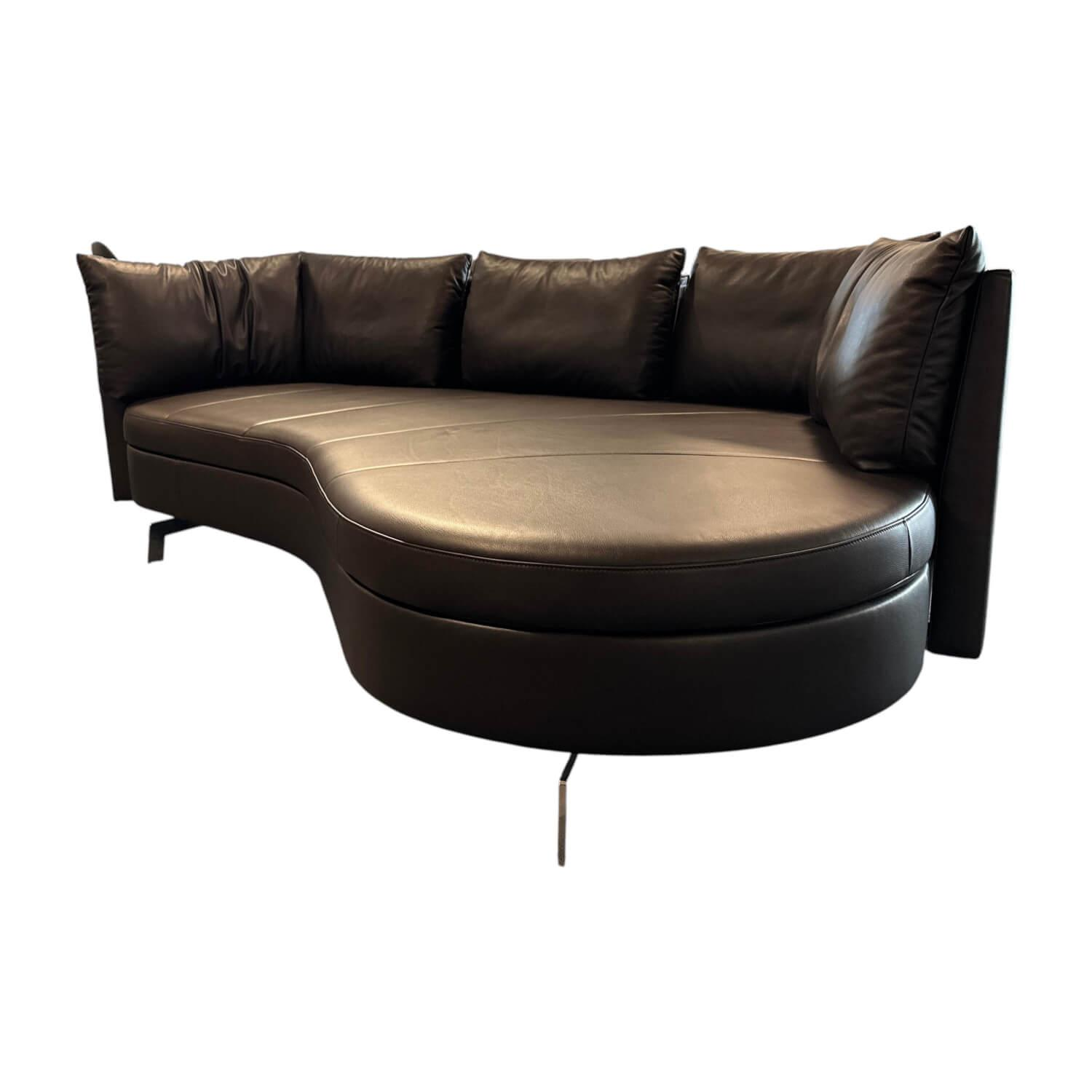 De Sede - Sofa DS-167 Leder Select 2477 Cigarro Braun Füße Edelstahl Poliert Rücken Umlaufend Verschiebbar - 1