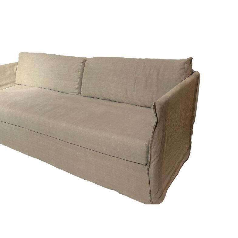 Meridiani - Sofa Fox Bezug Stoff Santos Taupe Beige Füße Metall Inklusive 2 Rückenkissen - 7