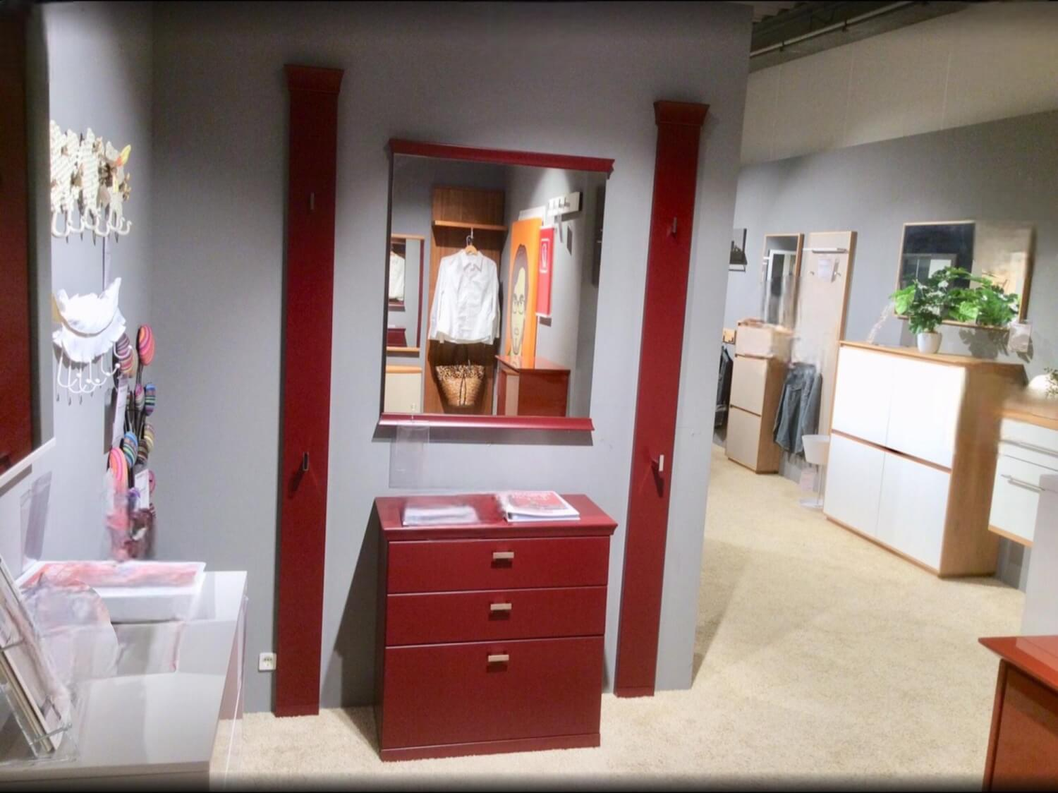 Musterring - Garderobe Korsika Lack Dark Red Rot Griffe Metall - 3