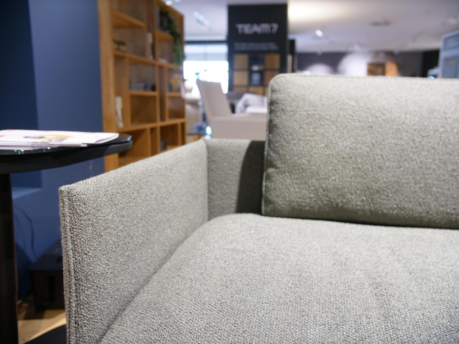 Rolf Benz - Sofa Liv Smart Stoff 24.140 Grüngrau Gestell Aluminium Feinstrukturiert Schwarz - 4