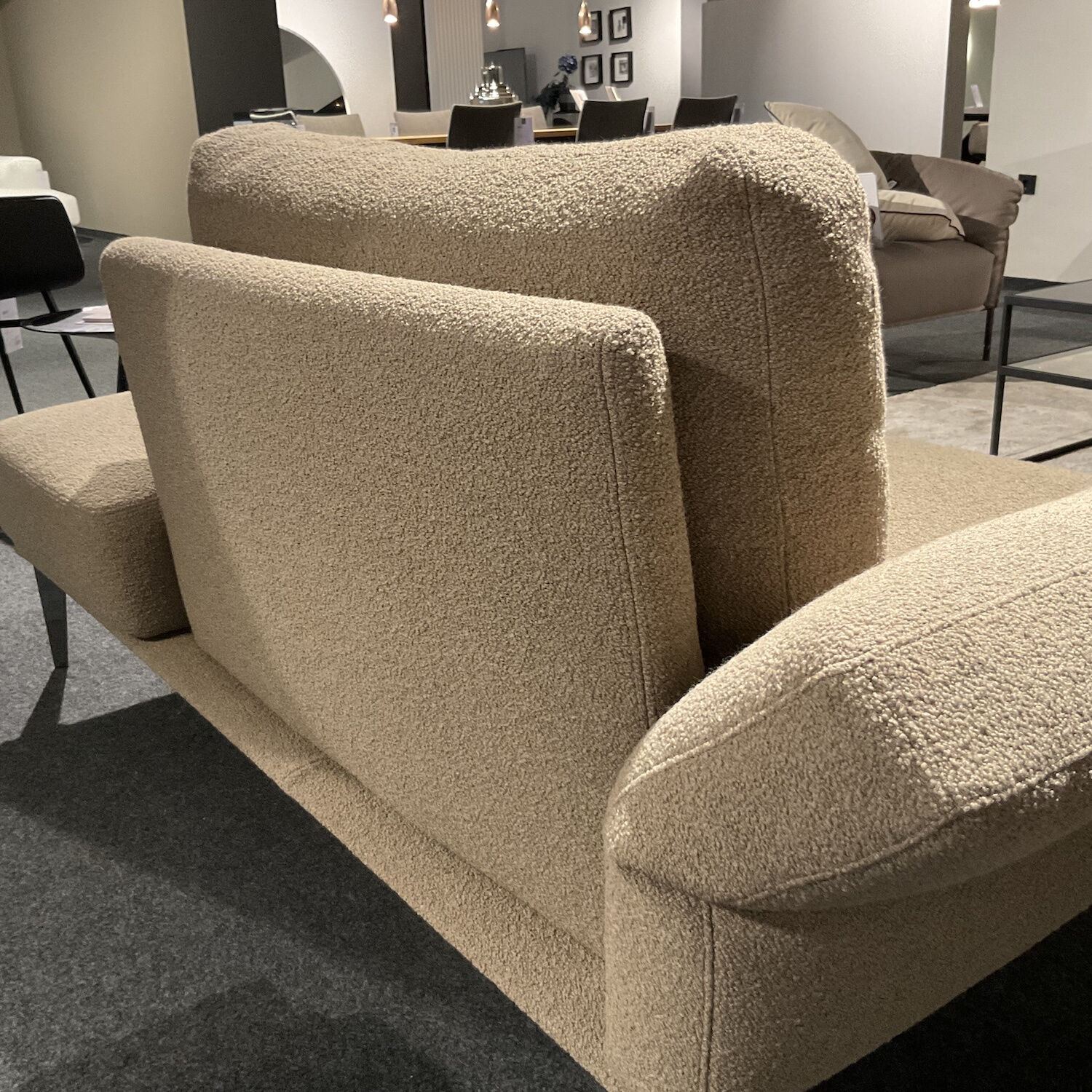 Cierre - Recamiere Aida Stoff 2 Orsetto 5 121 Beige Braun Gestell Schwarz Chrom Mit Klappbarere Armlehne - 7