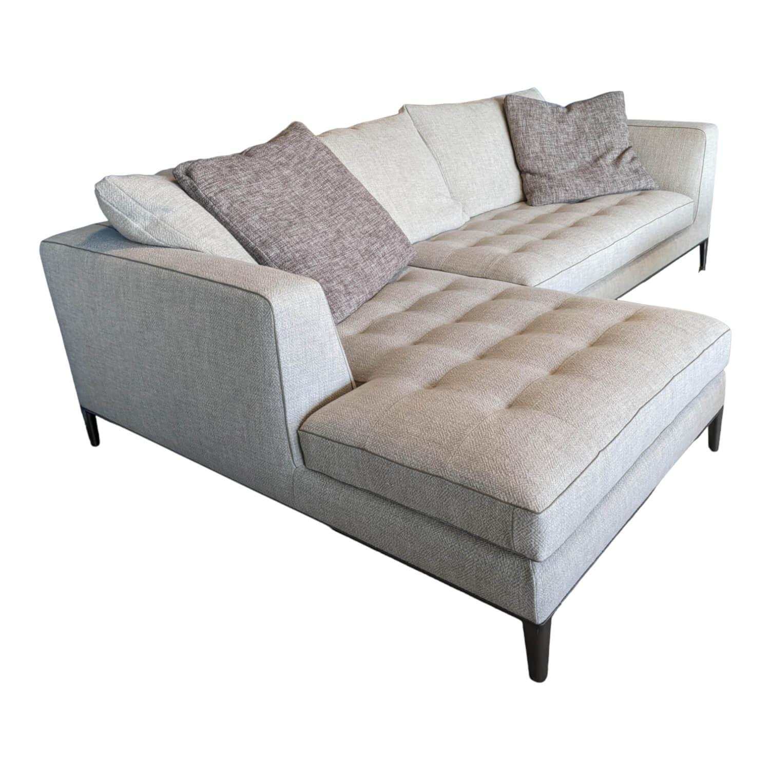 Maxalto - Corner sofa Lucrezia Soft fabric Solaris 300 Tortora Beige with 5 cushions - 1