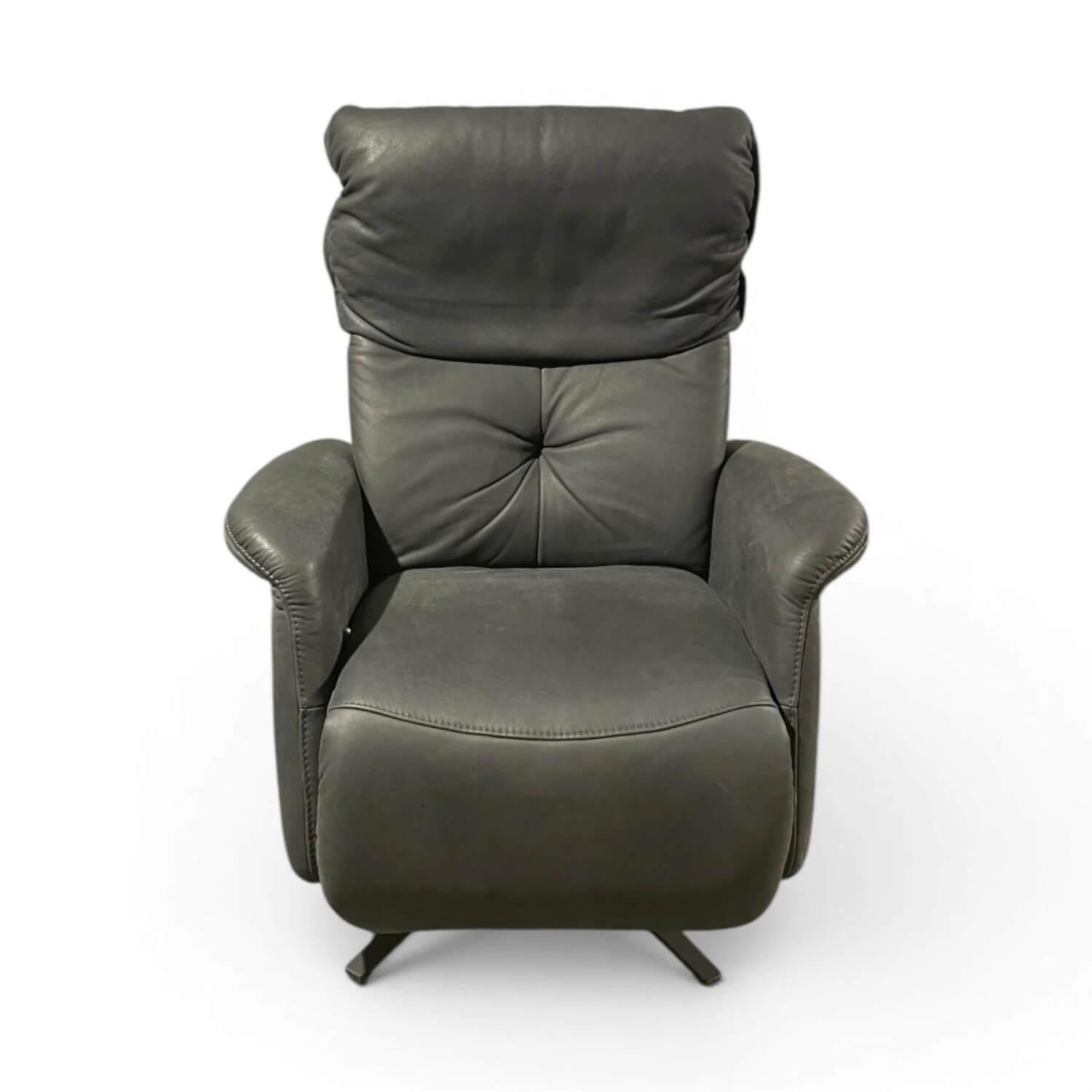 himolla - Sessel 7708 Easy-Swing M Leder Buffalo Bison Schwarz Sternfuß Metall Schwarz Pulverbeschichtet - 1