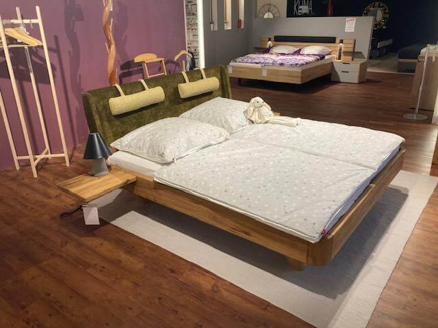 Natura - Bett 1660 Wildeiche Massiv Geölt mit 2 Nachttischen ohne Lattenrost ohne Matratzen - 5