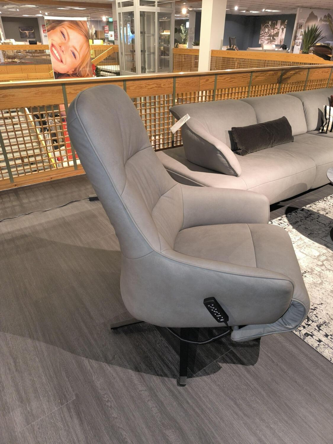 himolla - Polstergruppe Signa Leder Leonessa Artic 27 Grau Braun Füße Metall Schwarz - 7