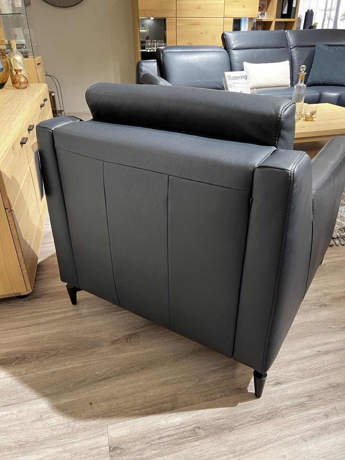 Musterring - Fauteuil MR 9120 Leder Montana Night Zwart Voeten Metaal Zwart Inclusief kussens - 3