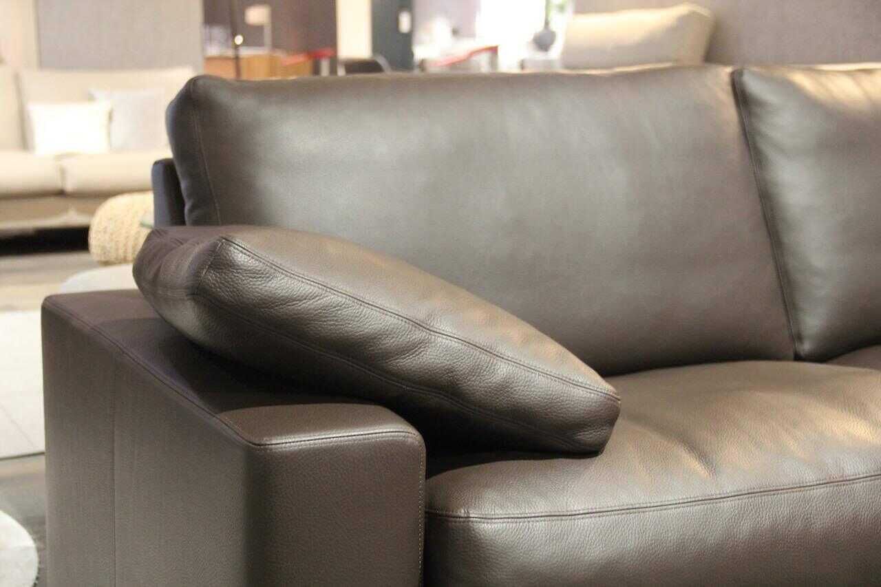 Erpo - Sofa Classic CL 100 Leder 43 Mocca 089 mit 2 Kissen - 2