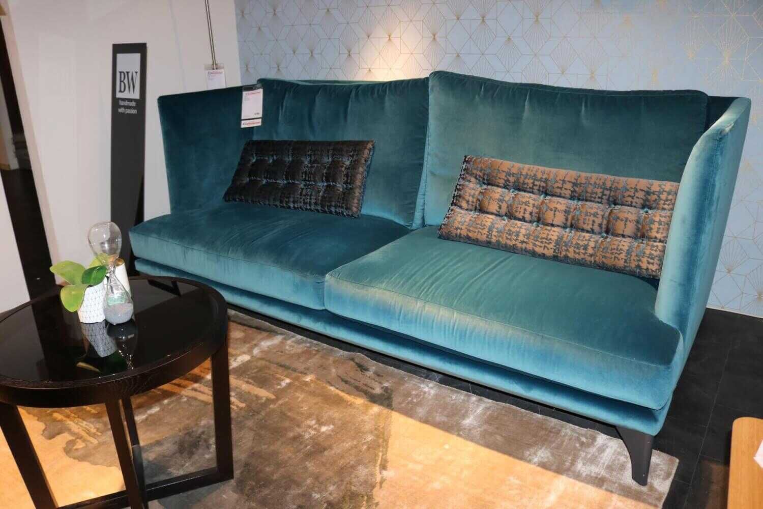 Bielefelder Werkstätten - Sofa Polo Lounge Stoff Türkis Amica mit Kissen - 3