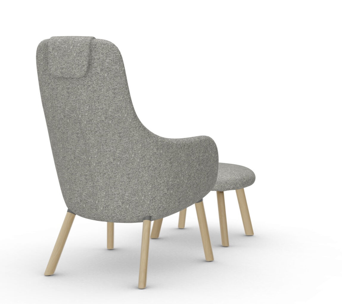 Set Sessel & Fußstütze HAL Lounge von Vitra - beige eiche natur