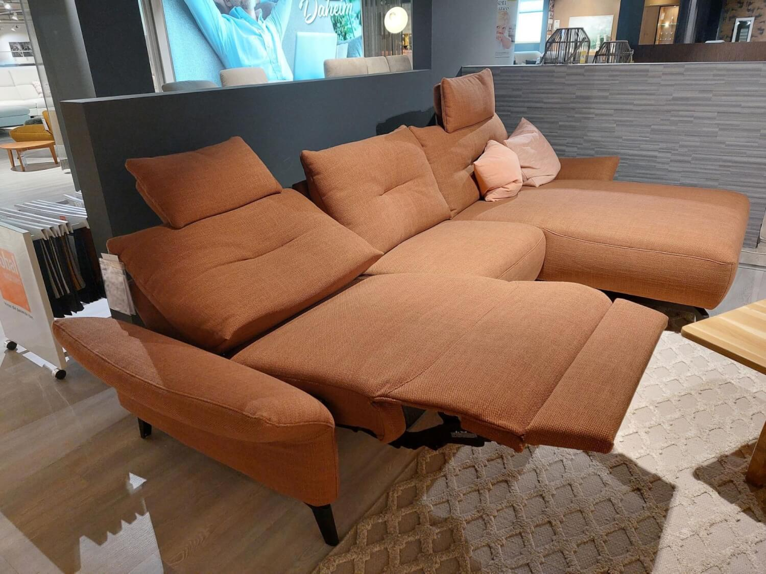Global - Corner sofa Bahia Fabric GFI154/08 Copper Feet Metal Black With motorized relax function - 3