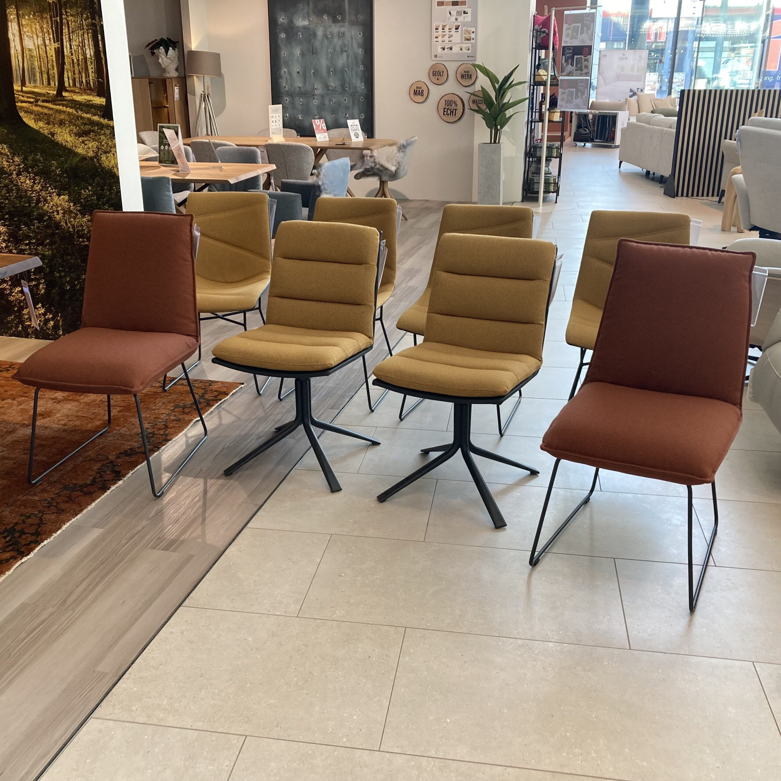 Wimmer - Stuhlgruppe Wieck Stoff Ocean Und Q2 Ocean Orange Und Gelb Gestell Metall Schwarz - 2