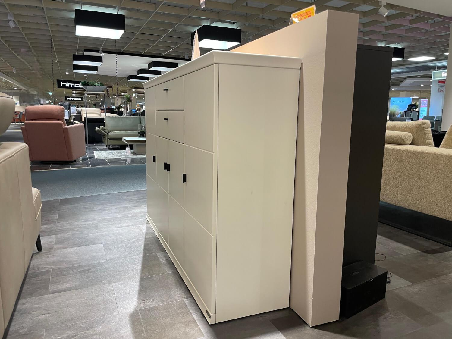 Musterring - Highboard Korsika 52878 Lack Weiß PG1 Griff W7 Schwarz Matt - 8