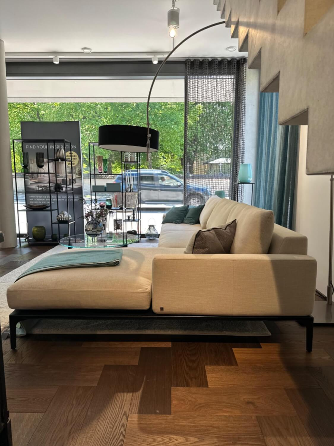 Bielefelder Werkstätten - Ecksofa Spirit Stoff Bonito 9 6007 171 Beige Metallfuß Matt Schwarz Pulverbeschichtet - 4