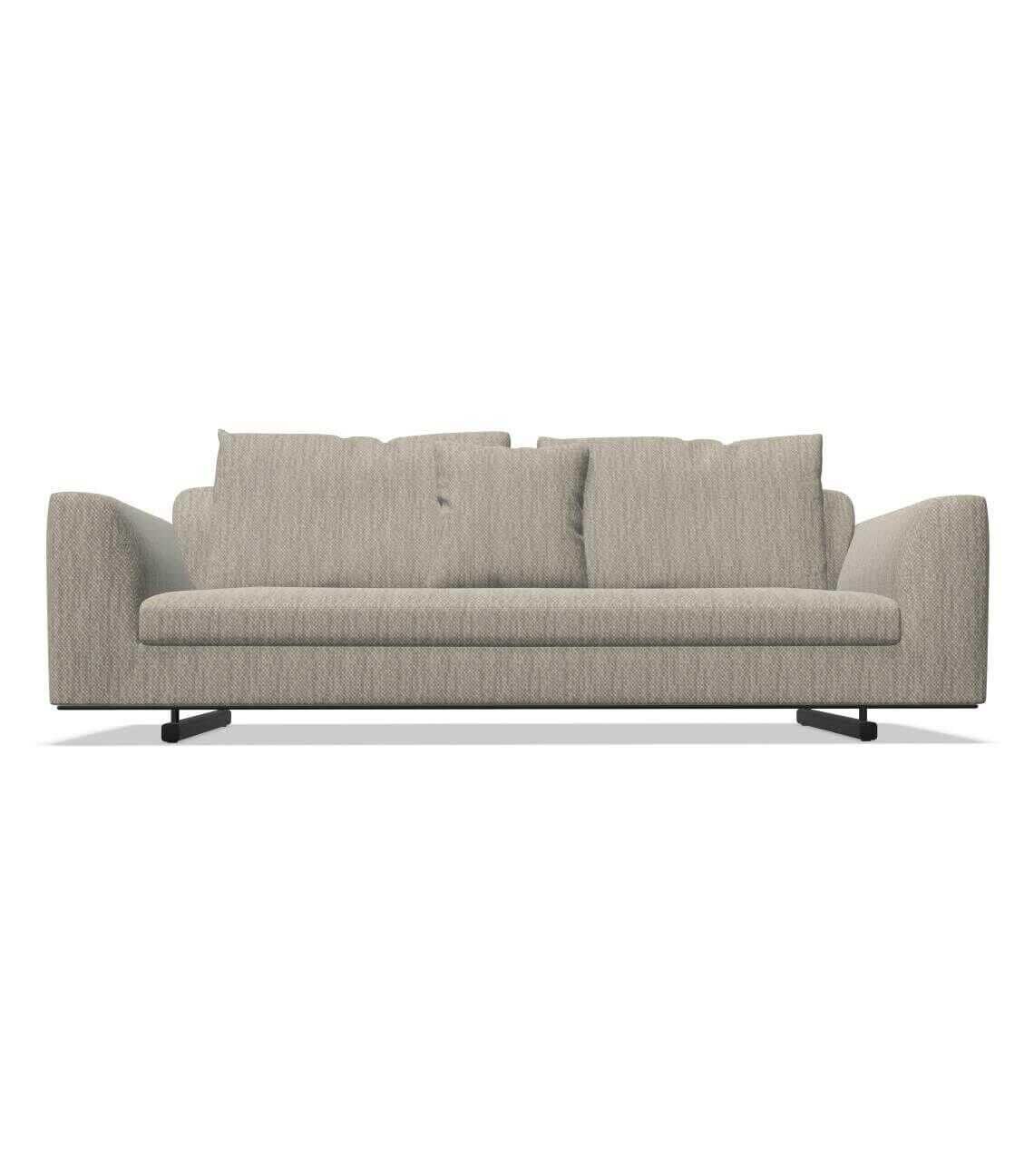 Sofa 2-Sitzer Tama Living Stoff Bogar Platinum Füße Eiche