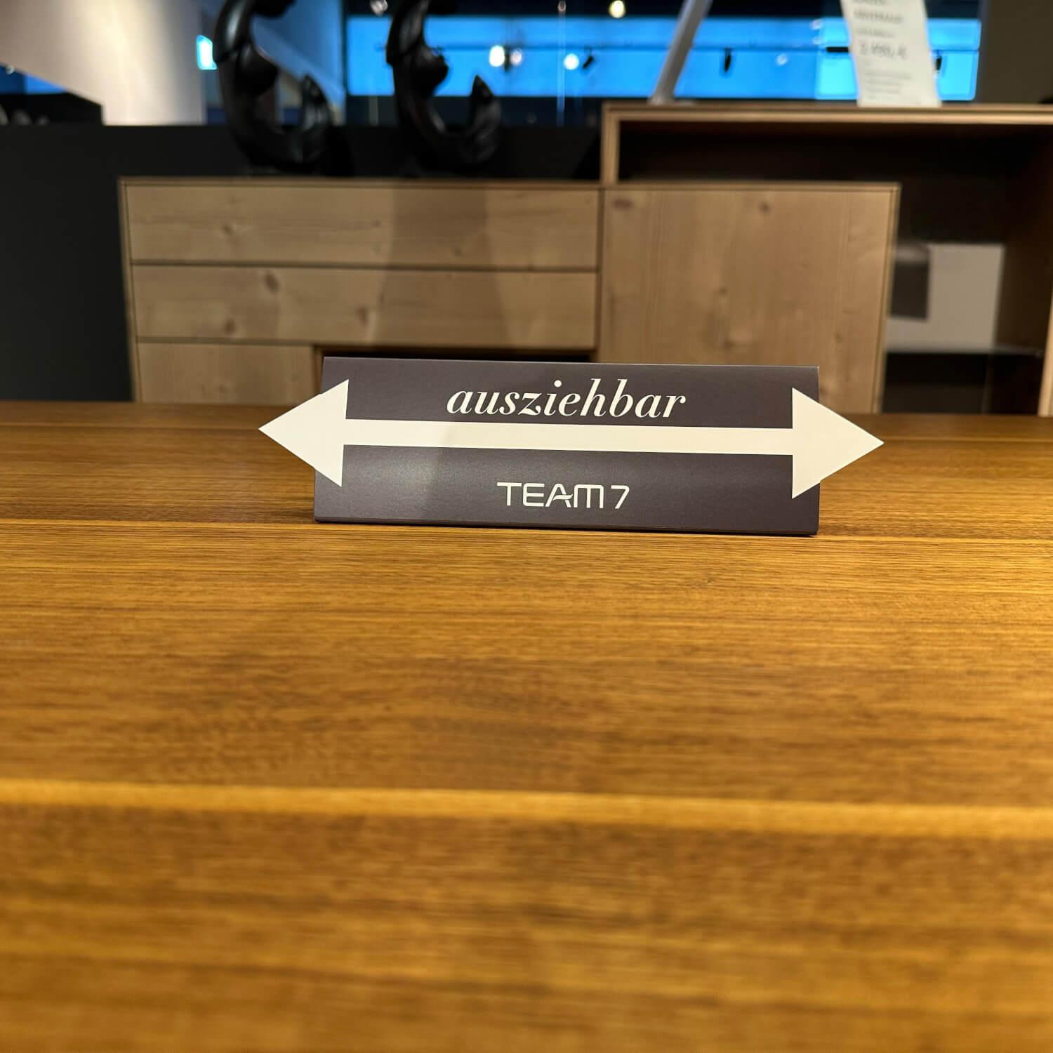 Team 7 - Auszugtisch Tak Platte Nussbaum Naturöl Gestell Metall Edelstahl Finish Mit Einlegeplatte - 2