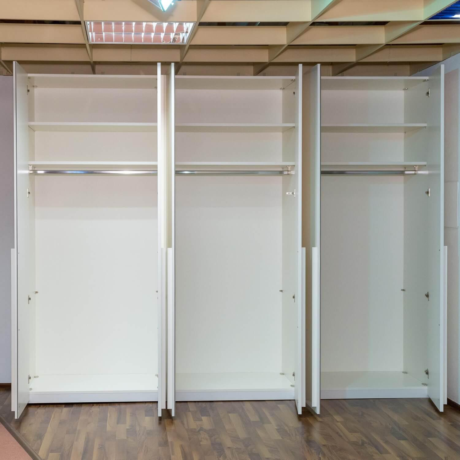 Loddenkemper - Kleiderschrank L 1000 MS 1016 Lack Bianco Weiß Front Hochglanz Korpus Matt 6-türig - 5