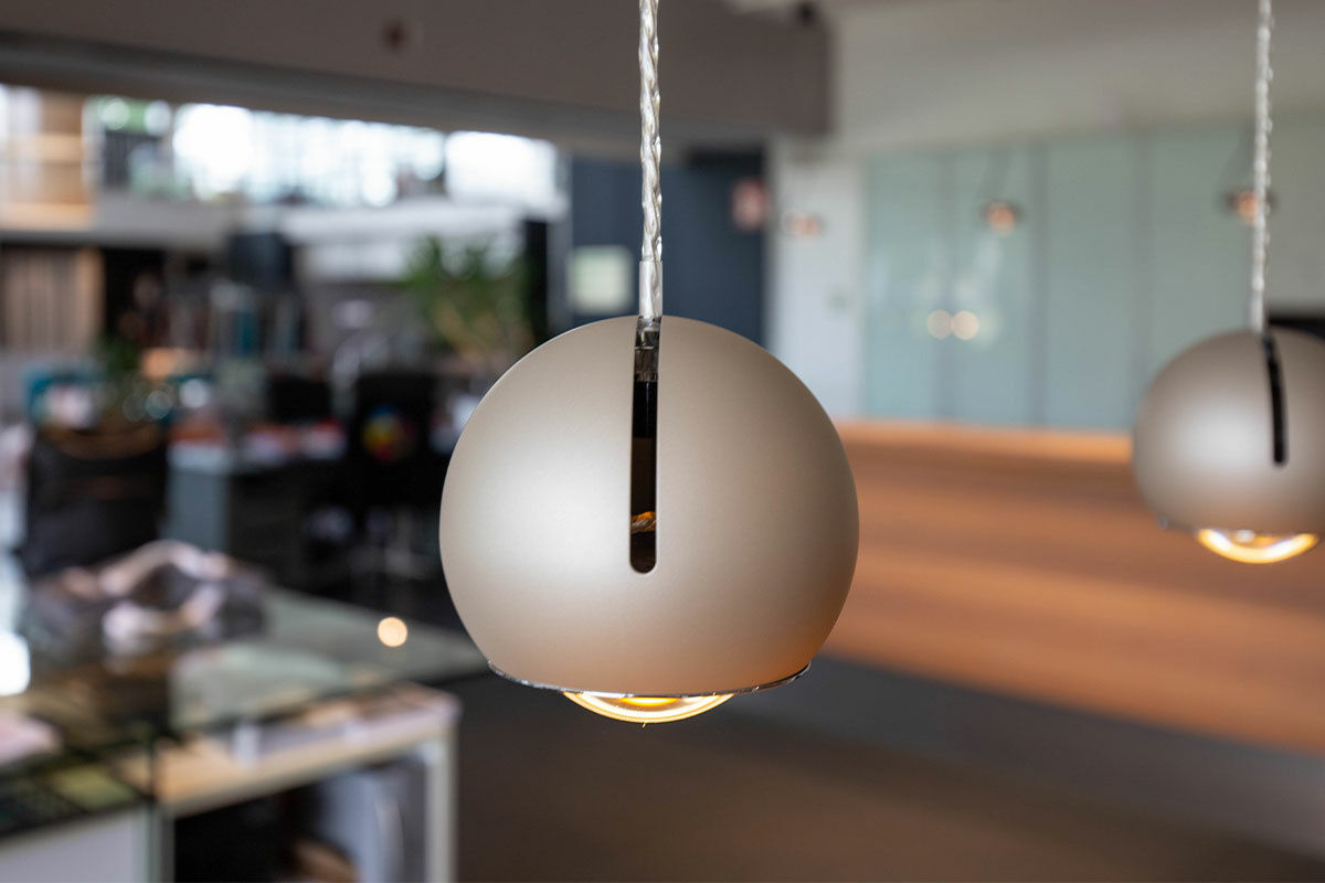 Lodes - Pendelleuchte Spider Sospensione Stahl Aluminium Verchromt Glaslinse Matt Champagne Creme - 5