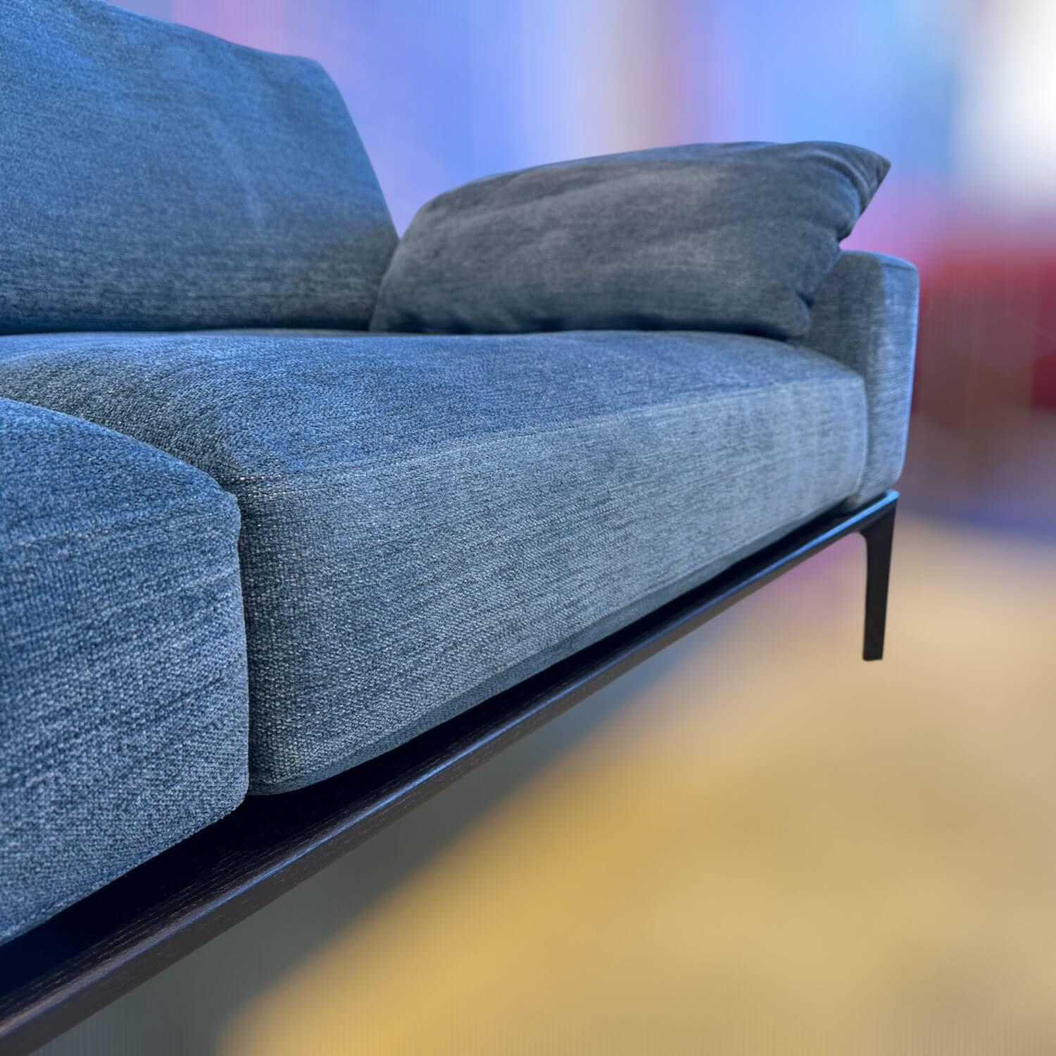 Bielefelder Werkstätten - Sofa Spirit Stoff Sienna BW1717-151 Grau Blau Gestell Metall Schwarz - 6