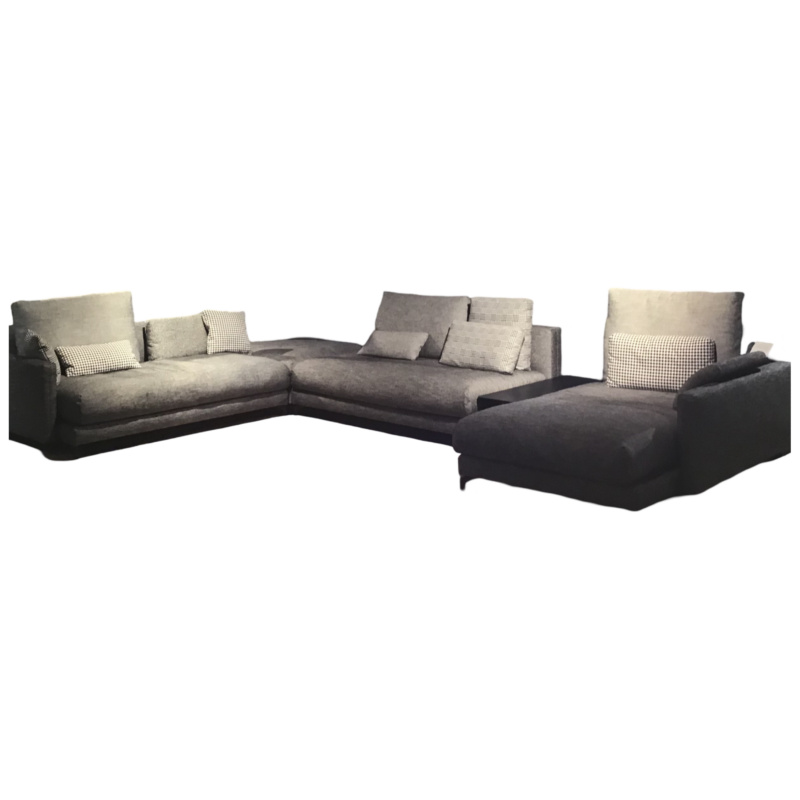 Rolf Benz - Wohnlandschaft Nuvola Stoff 17.100 Schwarz-Weiß Gemustert 437x292 - 1