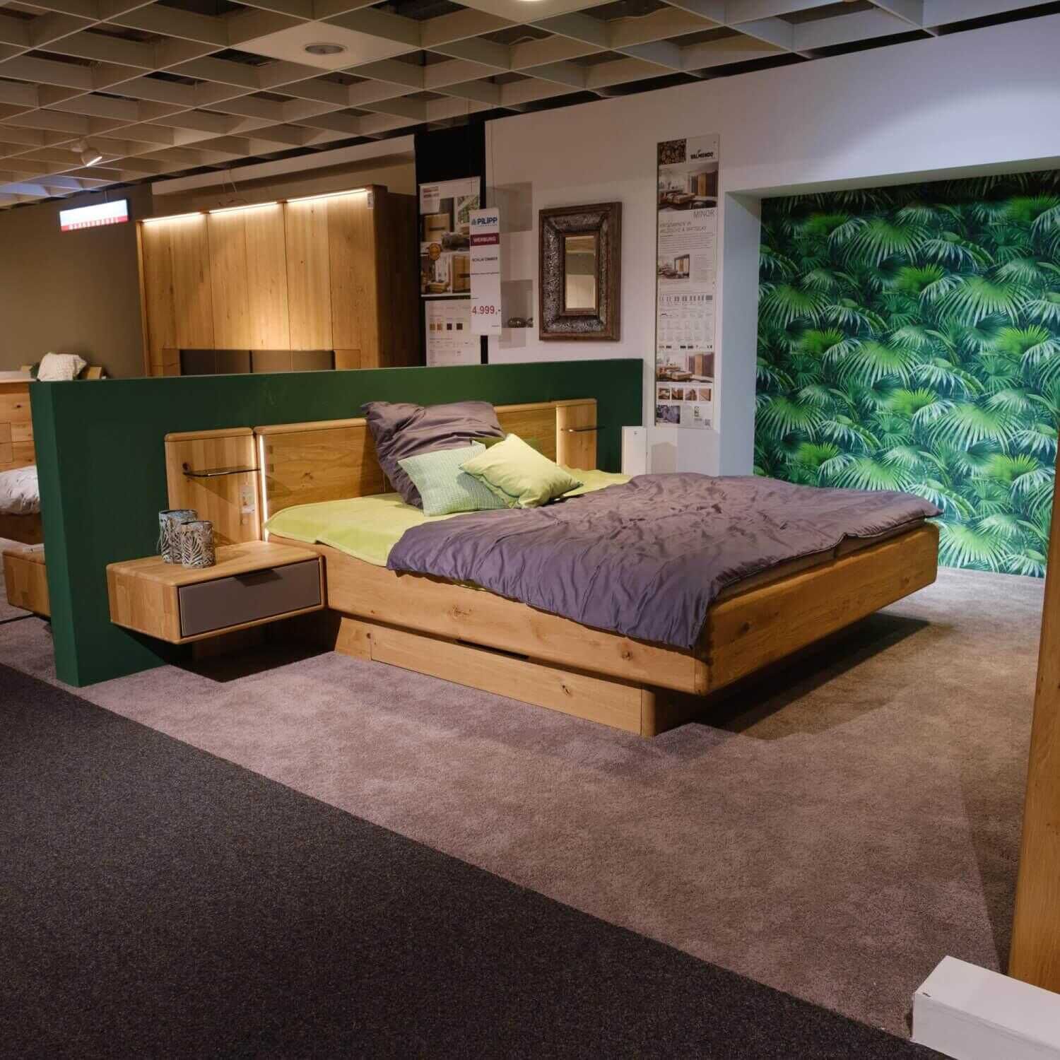 Schlafzimmer Minor Europäische Wildeiche Gebürstet Kleiderschrank Bett Nachtkonsolen