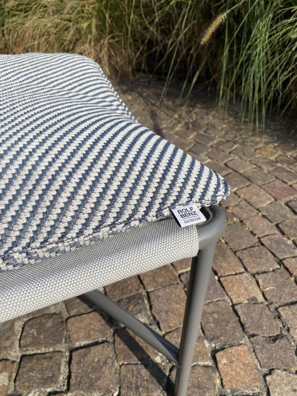 Rolf Benz - Outdoor Sessel 228 Stoff 18 020 Seidengrau Grau Gestell Edelstahl Anthrazit Matt Pulverbeschichtet Mit Hocker - 7