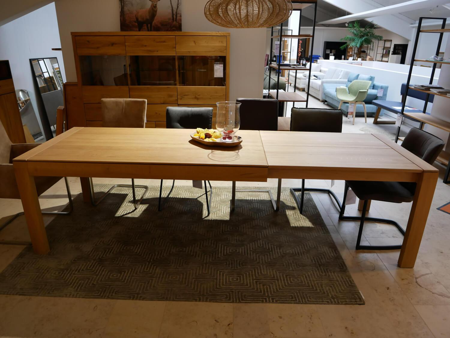 Decker - Esstisch 5100 Eiche Massiv Bianco mit Verlängerungsplatte - 2