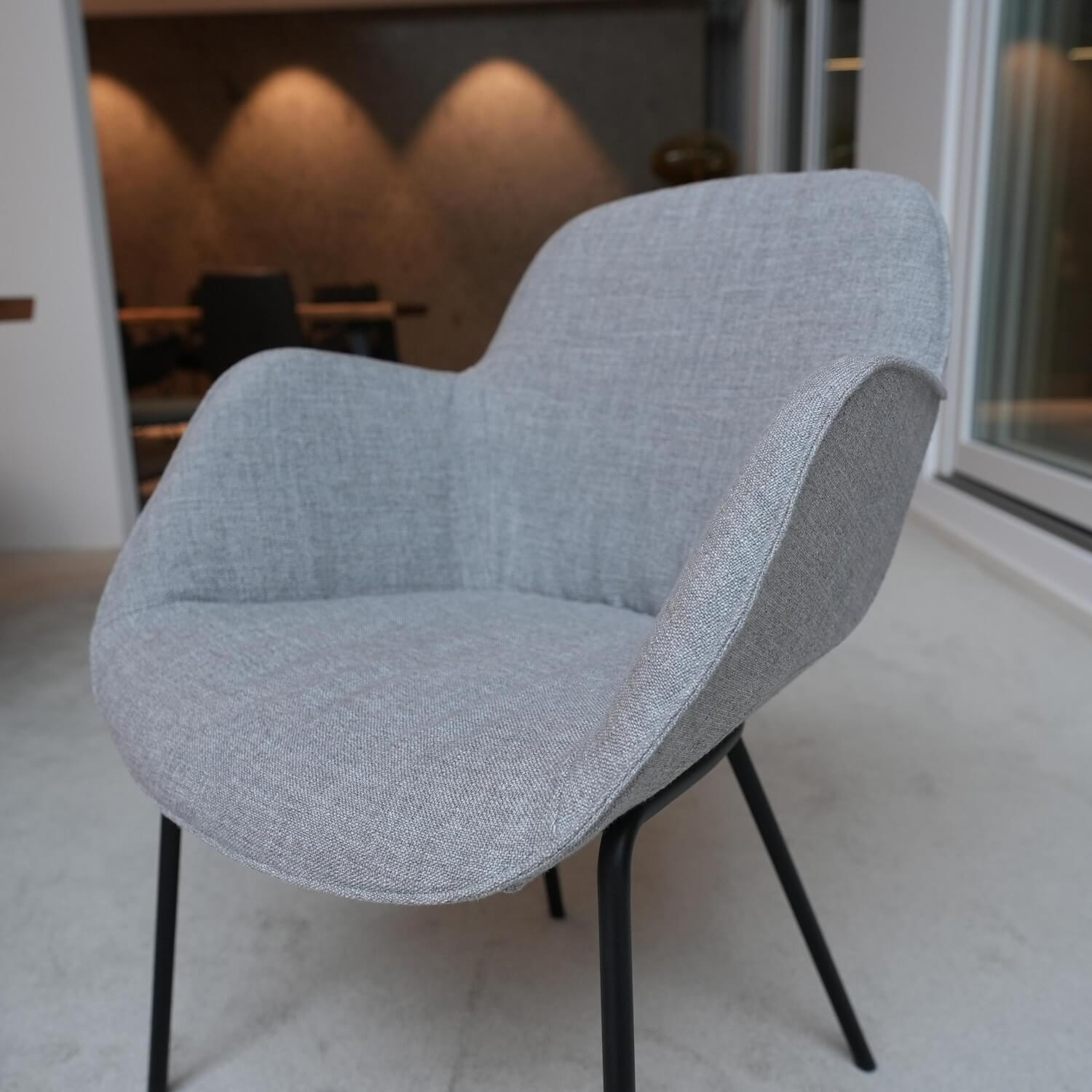 Walter Knoll - Stuhl Sheru Bezug Gaia 7891 Platin Rohrgestell Matt Pulverbeschichtet Schwarz - 3