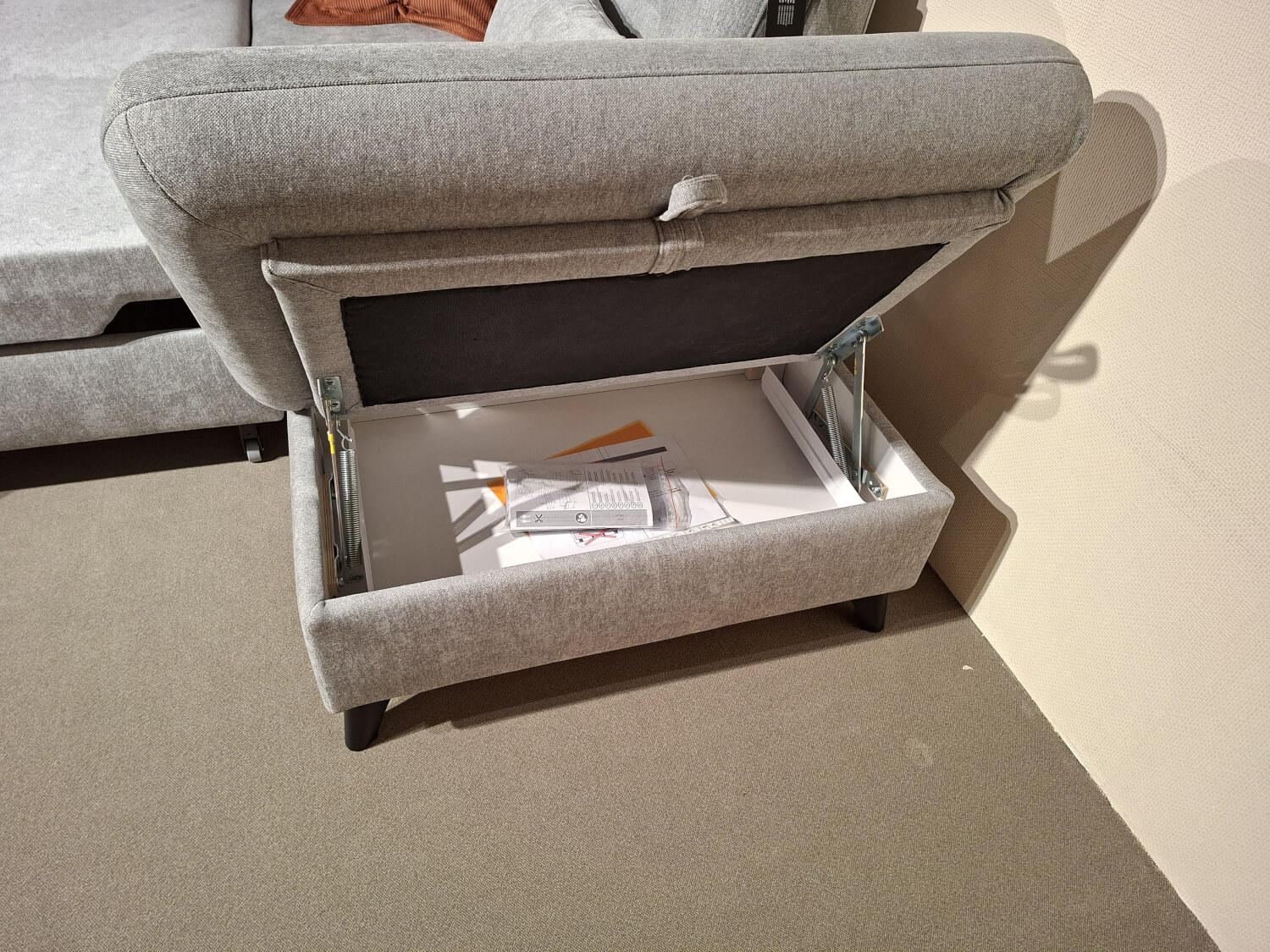 Sit & More - Ecksofa Altea Stoff Cora Clean Silver Füße Schwarz - 7