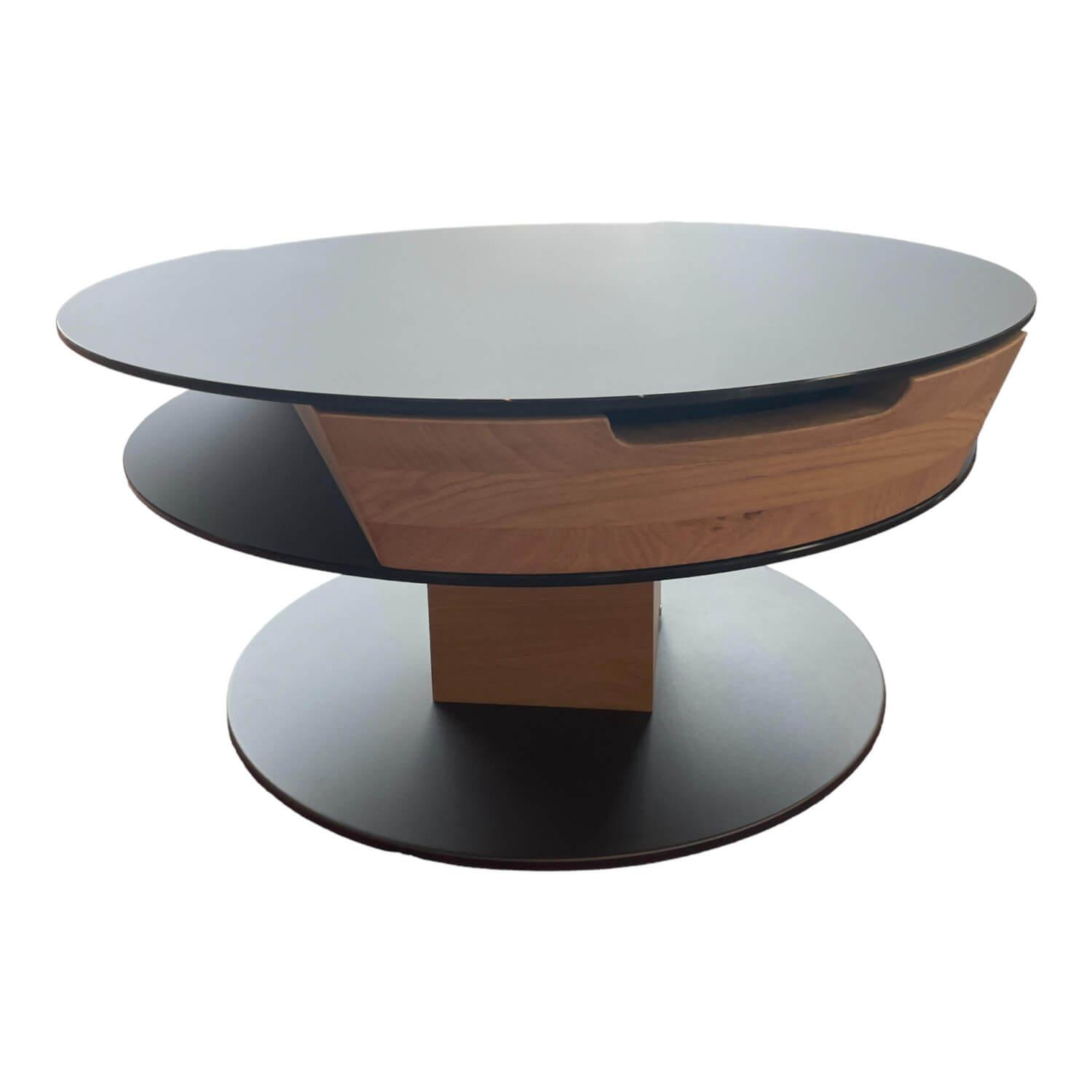 Couchtisch Aura Holz Tischplatte Schwarz Verstellbar
