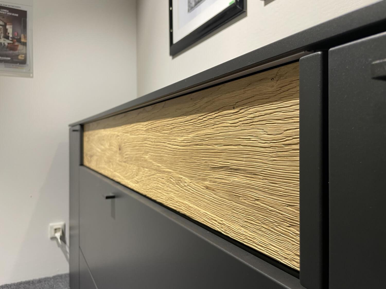 Venjakob - Sideboard 7243 3893 Lumea Lack Anthrazit Matt Und Eiche Gehackt Gebürstet Mit LED Beleuchtung - 9
