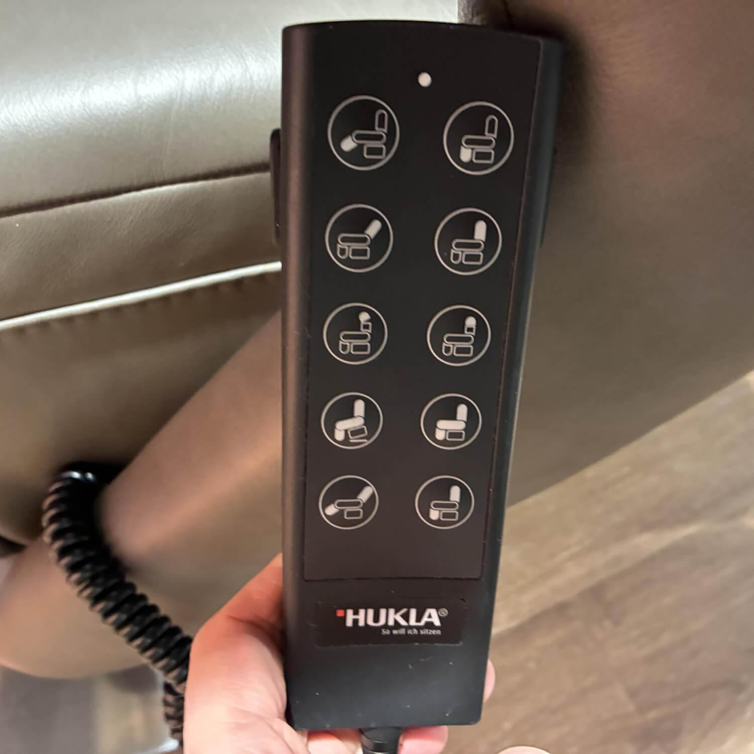 Hukla - Relaxsessel CM HU1060 Leder Vivre Greystone Grau Rundfuß Drehteller Metall - 3