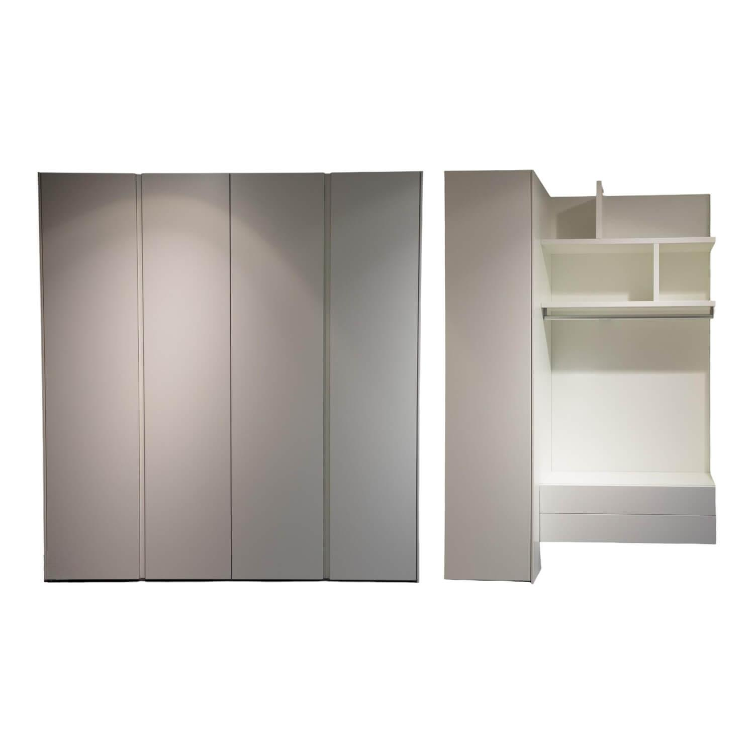 Morassutti - Kleiderschrank Bianco Opaco O 01 Weiß Inklusive Fachböden Kleiderstange Und Schubkasten - 1