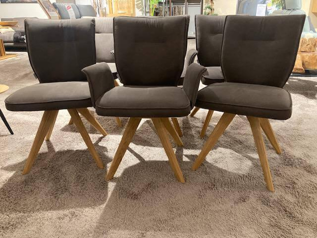 Natura - 6er-Set Stuhl Westmore Stoff Texel Schlamm Braun Grau - 7