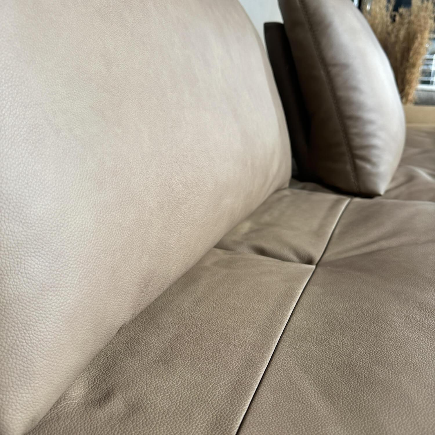 W. Schillig - Ecksofa Montefano Bezug Leder Z6921 Fango Beige Mit Sitztiefenverstellung - 2