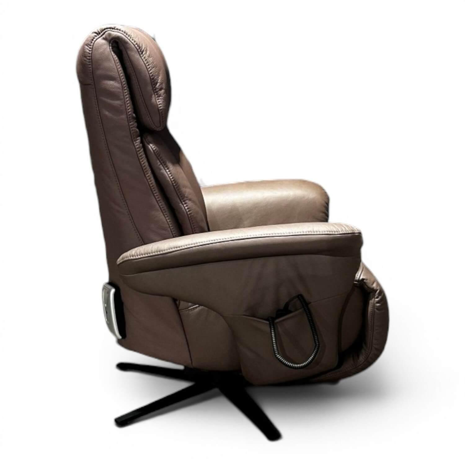 himolla - Sessel 8937 Easy Swing M Leder 24 Longlife Rustika Kokos Braun Gestell Metall Schwarz Mit Elektrischer Verstellung - 3